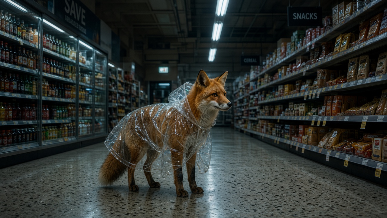 深夜スーパーの狐
