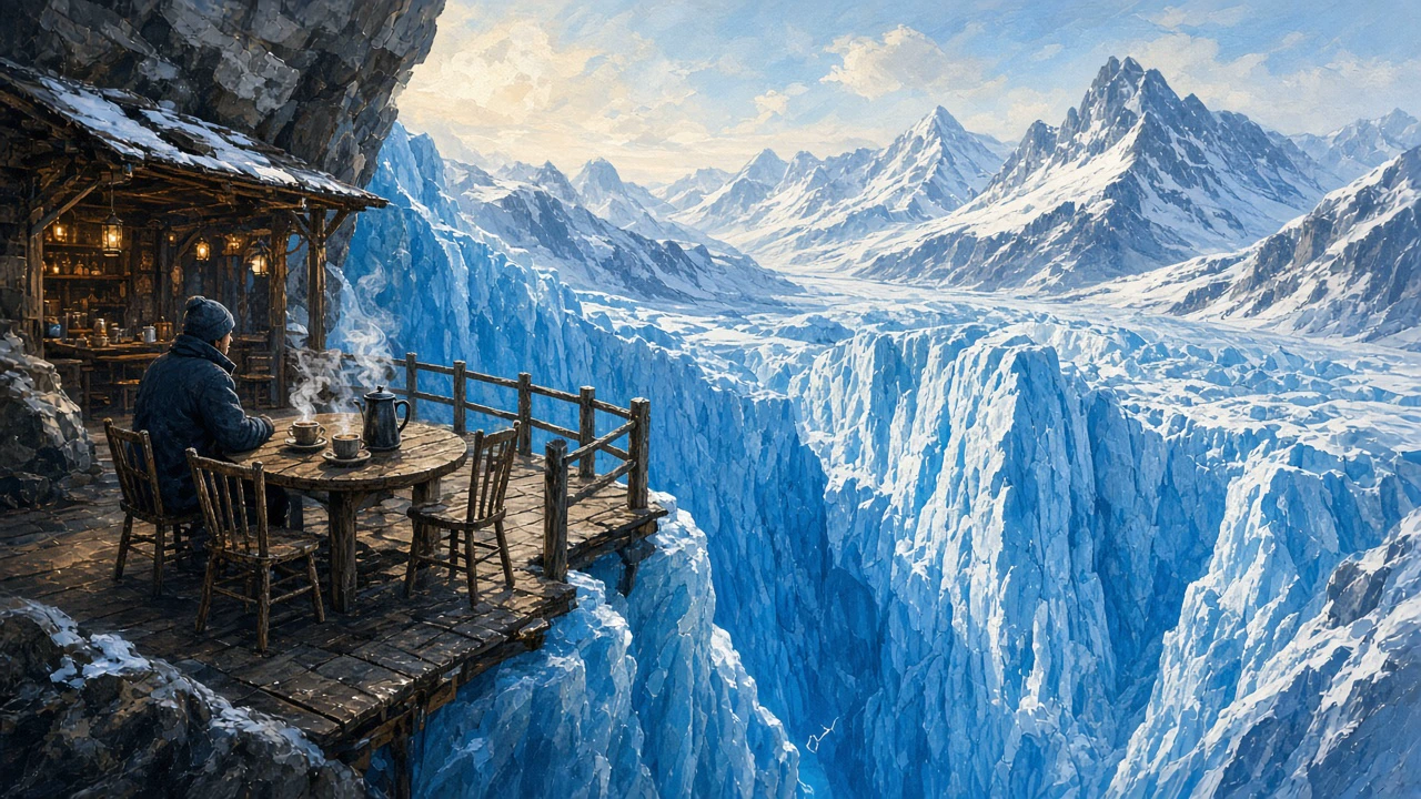 氷河の喫茶