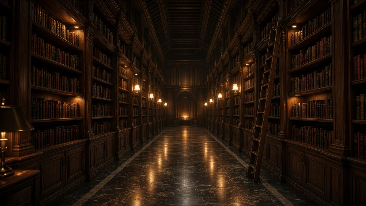 図書館の梯子