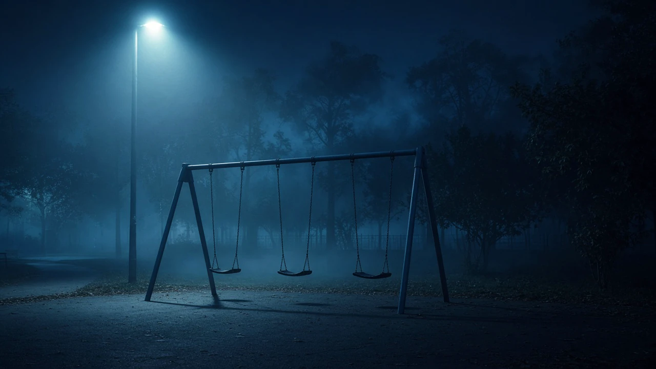 夜の公園のブランコ
