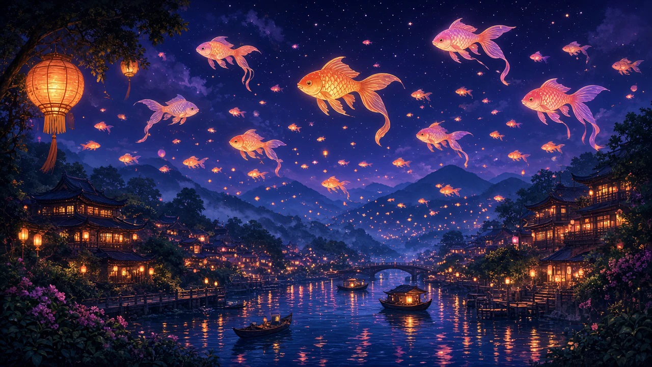 光る魚のランタン祭り