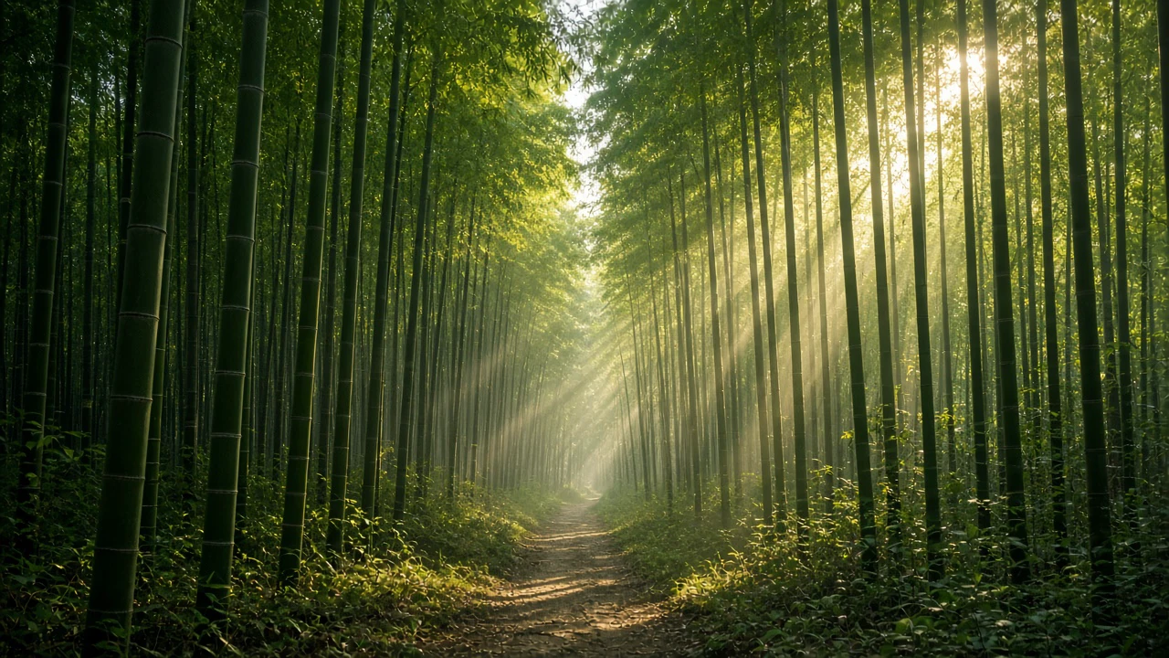 竹林を抜ける光