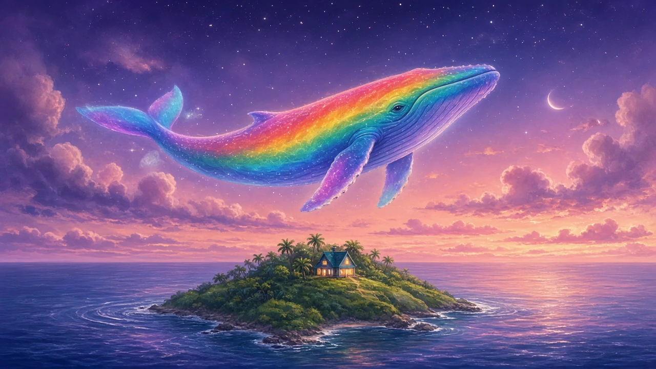 虹色のクジラと小さな島