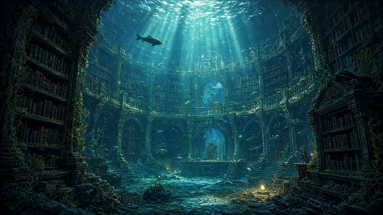 海底の古い図書館